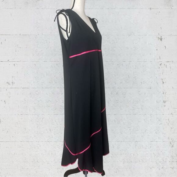 VTG Y2K Taboo Babydoll Asymmetrical Maxi Dress 2X Fairy Goth Black Pink - Picture 7 of 16